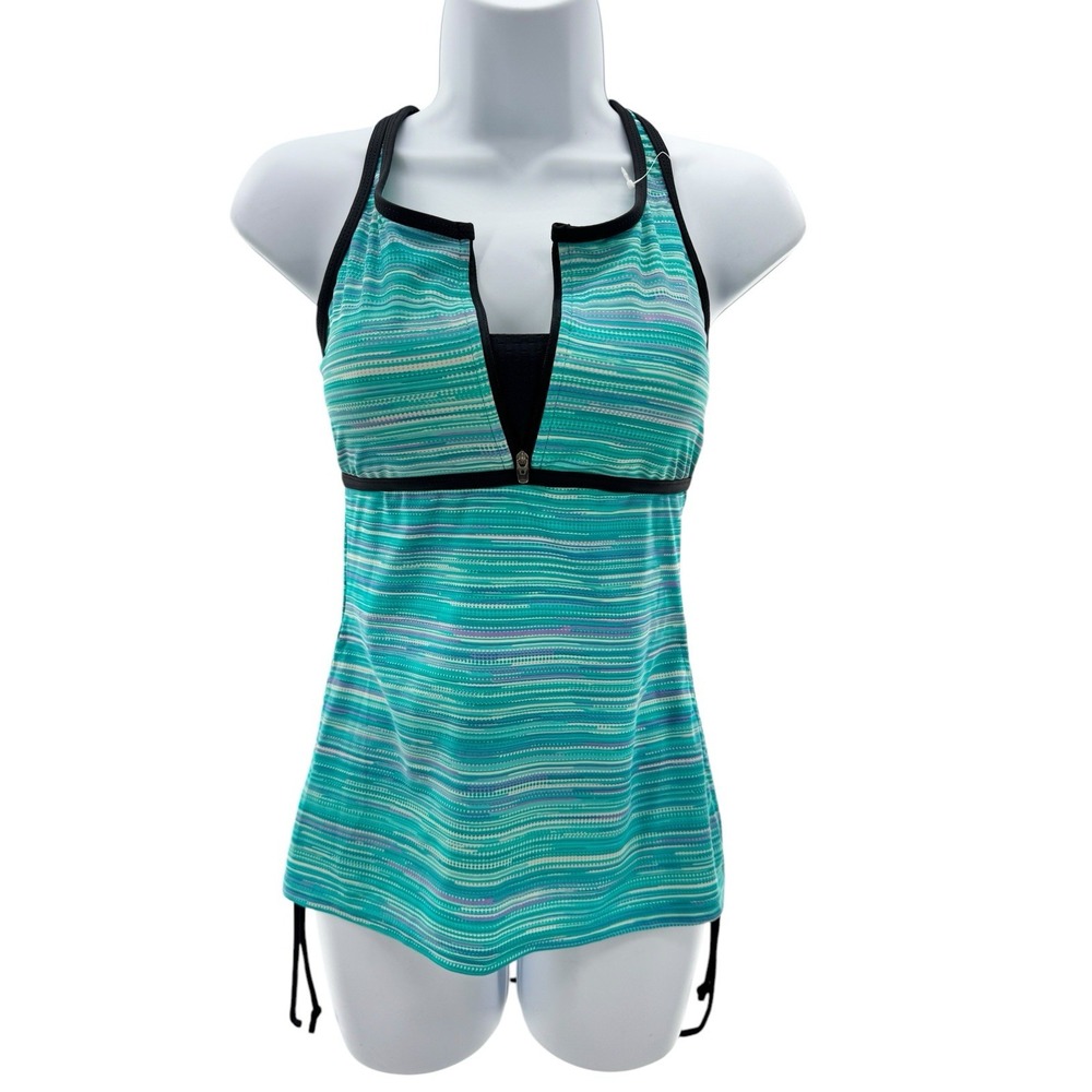 Free Country Tankini Swim Top Women Size Small Racerback Strappy Swimsuit Pool